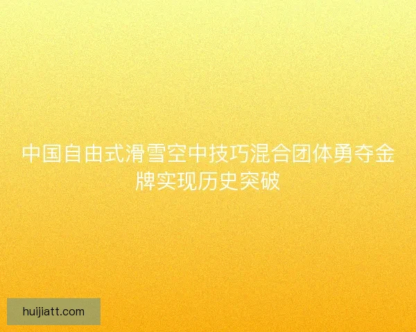 中国自由式滑雪空中技巧混合团体勇夺金牌实现历史突破